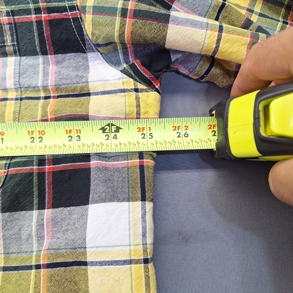 Cinch Mens Plaid Button Down Shirt Yellow Green Long Sleeve MT10621428 Large - Picture 4 of 9